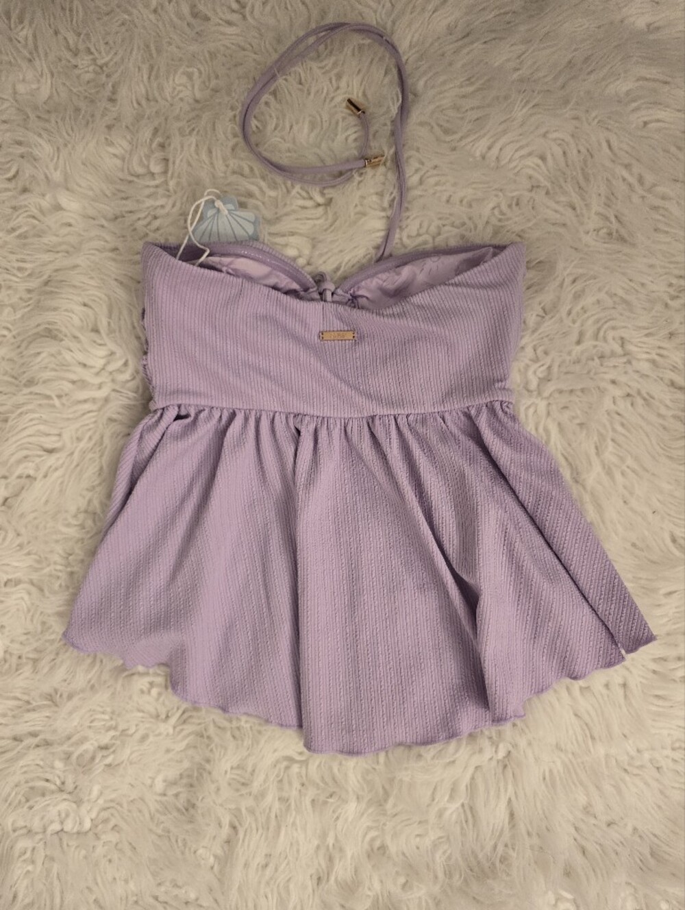 New Popflex Tidepool Tankini Top Lilac Digital Lavender Small S Coquette - Picture 11 of 11